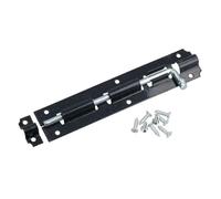 Garden Mile 1pc Jumbo Black Door Bolt 6" / 150mm Powder Coated Black Door Bolts for Internal Doors Heavy Duty Gate Bolts for Wooden Gates Rustproof Straight Door Bolt for Indoors and Outdoors