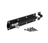 Garden Mile 1pc Sliding Black Door Bolt 8" / 200mm Powder Coated Black Door Bolts for Internal Doors Heavy Duty Gate Bolts for Wooden Gates Rustproof Straight Door Bolt for Indoors and Outdoors