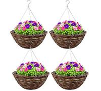 Garden Mile 2 Pack 14" Hanging Baskets Outdoor Flower Planters with Chain
