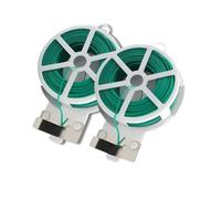 Garden Mile 2 Pack 50m Garden Wire with Cutter Dispenser - Green Plant Twist Ties for Climbing Plants, Tomatoes, Vines & Flowers - Reusable Soft Plant Support Wire for Garden