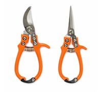 Garden Mile 2 Pack 6" Garden Pruning Snips & Bypass Secateurs - Mini Steel Blade Pruning Shears for Plants, Flowers, Bonsai & Hedges - Lightweight Precision Gardening Tools