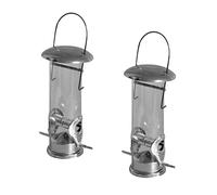Garden Mile 2 Pack Bird Seed Feeder Durable Weatherproof Stainless Steel Bird Feeders Hanging From Trees Feeding Stations For Garden Patio Outdoors Niger Seed Feeder Perfect for Birdwatching