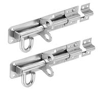 Garden Mile 2 Pack Brenton Bolt 4” 100mm - Heavy Duty Zinc Plated Sliding Gate Bolt Lock, Weatherproof Door Bolt for Shed, Gates & Wooden Doors Security