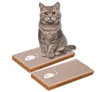 Garden Mile 2 Pack Cat Scratching Board Mats Durable Corrugated Cardboard Double Sided Scratch Boards for Cats & Kittens Indoor Cat Furniture for Playtime & Sharpening Claws for Cats