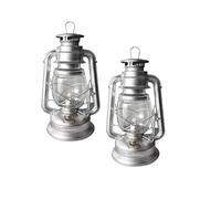 Garden Mile 2 Pack Paraffin Hurricane Lantern 11" - Traditional Oil Camping Lantern with Adjustable Wick, Hanging Hook & Childproof Lock - Non Electric Outdoor Emergency Lantern for Camping, Caravan