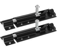 Garden Mile 2 Pack Tower Bolt 8”/200mm - Heavy Duty Black Sliding Door Bolt Lock, Powder Coated Rustproof Gate Bolt for Shed, Gates & Outdoor Security