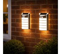 Garden Mile 2 Pack Warm White Welcome Light Solar Security Light with Outdoor Motion Sensor Wall Mounted Outside Lights for Home Garden Shed Caravan