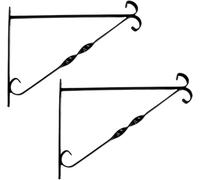 Garden Mile 2 Pack12 Inch Hanging Basket Bracket for Garden Flowers | Set of 2, 30cm Brackets, Wall Mounted, Flower Display, Outdoor Use