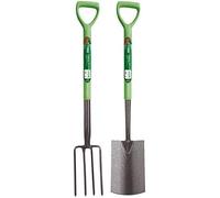 Garden Mile 2 Piece Garden Tools For Gardening Kit Digging Fork And Shovel Heavy Duty Gardening Set Carbon Steel Spade Digging Tool Gifts For Gardeners Men Women Durable Lightweight Metal