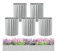 Garden Mile - 25M Metal Garden Border Edging - Heavy Duty Galvanised Steel Garden Edge - Rust Resistant Border Edging for Garden - Weather Resistant (15cm x 5m - x5)