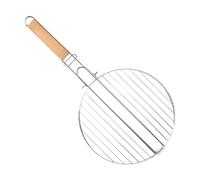 Garden Mile 26.5cm Circle Stainless Steel BBQ Grilling Basket With Anti Stick Coating fish basket for BBQ Vegetables, Meat, Fish Outdoor Barbecue & Smoker Accessories