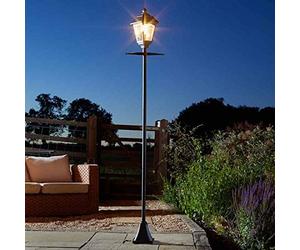Garden Mile 2m Solar Lights Outdoor Garden Victorian LED Lantern Lamp Post - Tall Lamp Solar Lantern Outdoor Garden Light Night Security Ornaments and Floor Mount