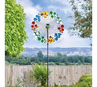 Garden Mile Colourful Wind Spinner led Solar Powered Gardens Ornament Wind Spinners For Gardens Metal Ornament Kinetic Wind Spinner Windmill For Garden Outdoor Solar Windmill