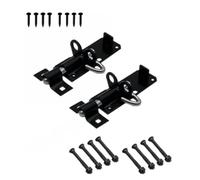 Garden Mile 2pc Black Bolt Lock for Shed Gates Doors 4" / 100mm Sliding Brenton Bolts Gate Bolts for Wooden Gates Heavy Duty Locking Black Door Bolt Weatherproof Bolts for Doors and Sheds