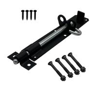 Garden Mile 2pc Black Bolt Lock for Shed Gates Doors 8" / 200mm Sliding Brenton Bolts Gate Bolts for Wooden Gates Heavy Duty Locking Black Door Bolt Weatherproof Bolts for Doors and Sheds