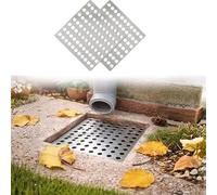 Garden Mile 2pc Drain Covers 6"x6" - Stainless Steel Square Leaf Guard, Rustproof Swirl Drain Guards for Outdoor Drains, Gutters & Hopper Blockage Prevention