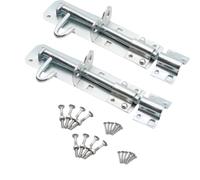 Garden Mile 2pc Silver Brenton Bolt Lock for Shed Gates Doors 6" / 150mm Sliding Door Lock Gate Bolts for Wooden Gates Heavy Duty Locking Shed Door Bolt Weatherproof Bolts for Doors and Sheds