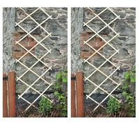 Garden Mile 2x Expanding Wooden Trellis Garden Support - Outdoor Expanding Wood Trellis for Climbing Growing Plants - Climber Plant Support Fence Plant Partitioning for Garden Lawn (2pc) (6ft x 2ft)