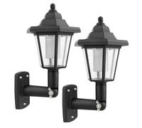 Garden Mile 2X Solar Lanterns Outdoor Wall Mounted - Set of 2 Victorian Decorative Exterior Wall Lamps, IP65 Waterproof Solar Lights for House, Garden & Fence