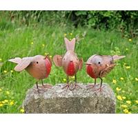 Garden Mile 3 Pack Christmas Robin Ornaments - 10cm Hand-Painted Metal Birds Garden & Home Decorations - Festive Xmas Robins for Indoor, Outdoor Figurines, Christmas Tree Ornaments & Shelf Decoration