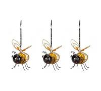 Garden Mile 3 Pack Hanging Solar Powered Bee Light Warm White Bug Lighting Black & Yellow Bumble Bee Novelty Outdoor Garden Lights Solar Power Hanging Light Lantern Indoor Outdoor Decorative Fun Light