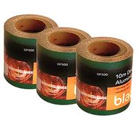 Garden Mile® 3 Rolls of Heavy Duty Mixed Grit 115mm x 10m Aluminium Oxide Emery Paper Sandpaper Fine 120g Medium 80g Coarse 60g D.I.Y Painters Finishing Sand Paper