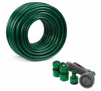 Garden Mile 30m Garden Hose Pipe & Spray Gun Set - Heavy Duty Kink Resistant Water Hose with Connectors for Plant Watering, Lawn Care, Car Washing & Patio Cleaning