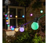 Garden Mile Waterproof LED Festoon Lights Outdoor, Indoor Globe String Lights for Garden. Sets of 10 and 20 Outdoor Sting Lights (Party Festoon - Multi-Coloured, 10)