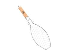 Garden Mile 33cm Long BBQ Fish Grill Holder Heavy Duty Stainless Steel BBQ Grill Basket Large Fish Grilling Basket Barbecue Cooking Grids & Grates Outdoor Barbecue & Smoker Accessories