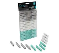 Garden Mile 36PCS Outdoor Strong Clothes Pegs for Washing Lines Soft Grip Extra Strong Plastic Clothes Pegs Strong Assorted Colored Clips for Laundry Snacks Closing Cards Hanging Kitchen Bathroom