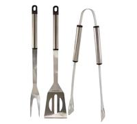 Garden Mile 3pc BBQ Utensil Set Heavy Duty Barbecue Tools Grilling Utensils Kit Spatula, Tongs And Fork BBQ Tools Stainless Steel Utensil Set