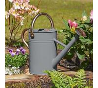 Garden Mile 4.5L Watering Can - Large Rust-Resistant Galvanised Steel with Handle & Detachable Rose Head - Slate Grey Vintage Style for Outdoor Plant Care, Vegetables, Flowers & Gardening