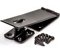 Garden Mile 4" Heavy Duty Black Safety Hasp & Latch Staple Shed Lock Hut Gate Pad Lock Garden Security Outdoor Locking Tool