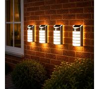 Garden Mile 4 Pack Solar Security Light With Outdoor Motion Sensor - Warm White Welcome Light Outdoor Solar Lights Wall Mounted Outside Lights With Sensor For Home Garden Shed Caravan