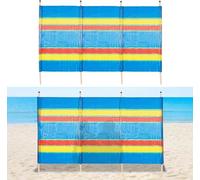 Garden Mile 4 Pole Heavy Duty Multicolour Garden Windbreaker Beach Sun Shade Holiday Caravan & Camping Shelter Windbreak Tall 4ft Wind Breaker Privacy Screens - 225cm X 90cm