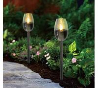 Garden Mile 4 x Flickering Solar Torch Lights with LED Flame Effect Waterproof Garden Stakes for Outdoor Yard Pathway Driveway Porch Patio Landscape Lawn Security Lighting Decor