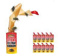 Garden Mile 41 Pack Sticky Fruit Fly Trap, Paper, Fly Catcher Ribbon Strong Adhesive Ideal for Fly's Pest Repellent Indoor Outdoor, Insect Control Non-Toxic