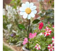 Garden Mile 45cm Large Daisy Wind Spinner - Metal Garden Sculptures on Stake - Weatherproof Flower Garden Ornament - Decorative Outdoor Wind Spinners for Garden, Flower Beds, Patio & Borders