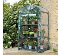 Garden Mile 4ft 3 Tier Mini Greenhouse with Reinforced PVC Cover Three Shelf Heavy Duty Grow Tent For Garden, Easy No Tool Assembly Ideal for Growing Vegetables, Flowers, Herbs, and Seedlings