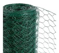 Garden Mile 5M Green PVC Coated Steel Wire Mesh Fencing Heavy Duty Garden Galvanised Fence - Green Plastic Garden Fencing Mesh Netting for Protecting Crops, Chicken Fencing