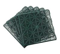 garden mile® Non Slip Modular Garden Path Tiles Patio Decking Interlocking Tiles Weatherproof Anti Slip Deck Board Waterproof Strong Robust Durable Plastic (Green x 5)