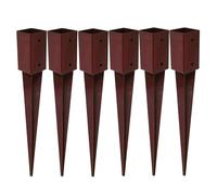 Garden Mile 6 Pack Heavy Duty Metal Fence Post spikes Rust resistant Metal Post Holders 75mm x 75mm Fence spikes Long Lasting Garden Fencing Support Brackets