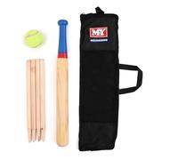 Garden Mile 6 Piece Wooden Rounders Set In Mesh Carry Bag Outdoor Garden Family Kids Game Play Toy Children Adults Baseball Bat Game Baseball Game Outdoor Game for Family