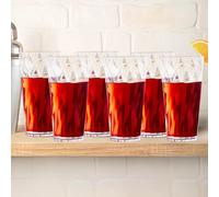 Garden Mile 600ml Highball Clear Drinking Glasses Tumblers Set Stackable 15cm x 8cm Water Drinking Glasses Set of 6 Pint Glasses for Picnics, BBQ’s & Everyday Use Glass Tumbler Set