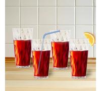 Garden Mile 600ml Plastic Clear Stackable Large Water Drinking Glasses Set of 4 Hot Tub Glasses Juice Water Glasses Tumblers Set Pint Glasses for Picnics, BBQ’s Outdoor Glass Tumblers