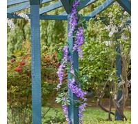 Garden Mile 6ft Artificial Flower Outdoor Garland 180cm Hanging Garland with Fake Purple Flowers Spring Garden Decoration Summer Wisteria Floral Decoration for Outdoor Garden Party Wedding Decoration