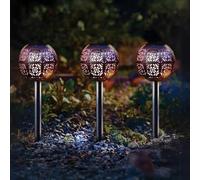 Garden Mile 6pc Luxorb Solar Garden Stake Lights Damasque Silhouette Solar Lights Outdoor Garden Waterproof All Year Long Ideal for Flowerbeds Borders Planters Driveway Lighting Pathway Lighting