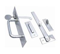 Garden Mile 7" Suffolk Gate Latch - Silver Galvanised Steel Thumb Latch - Heavy Duty Rustic Gate Hardware for Wooden Garden Gates, Shed Doors and Outdoor Entrances - Weatherproof & Rust-Resistant