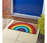Garden Mile Coir Entrance Matting 75 x 45cm - Heavy Duty Indoor & Outdoor for Entrances, Doorway and Reception - Vibrant Rainbow Design - Coir Doormats (Rainbow)