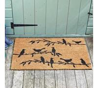 Garden Mile 45 x 75cm Coir Door Mat Indoor & Outdoor Eco-Friendly Coir Indoor Mat Premium Quality Non-Slip Entrance Welcome Mat Front Door Doormat Non Slip Backed (Bird Song)